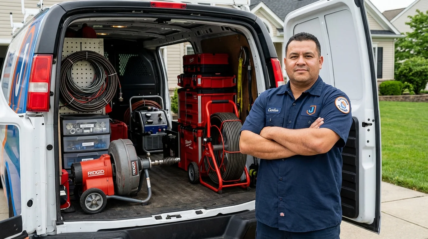 Professional drain cleaning equipment and Johns Plumbing LLC plumber in Hartselle